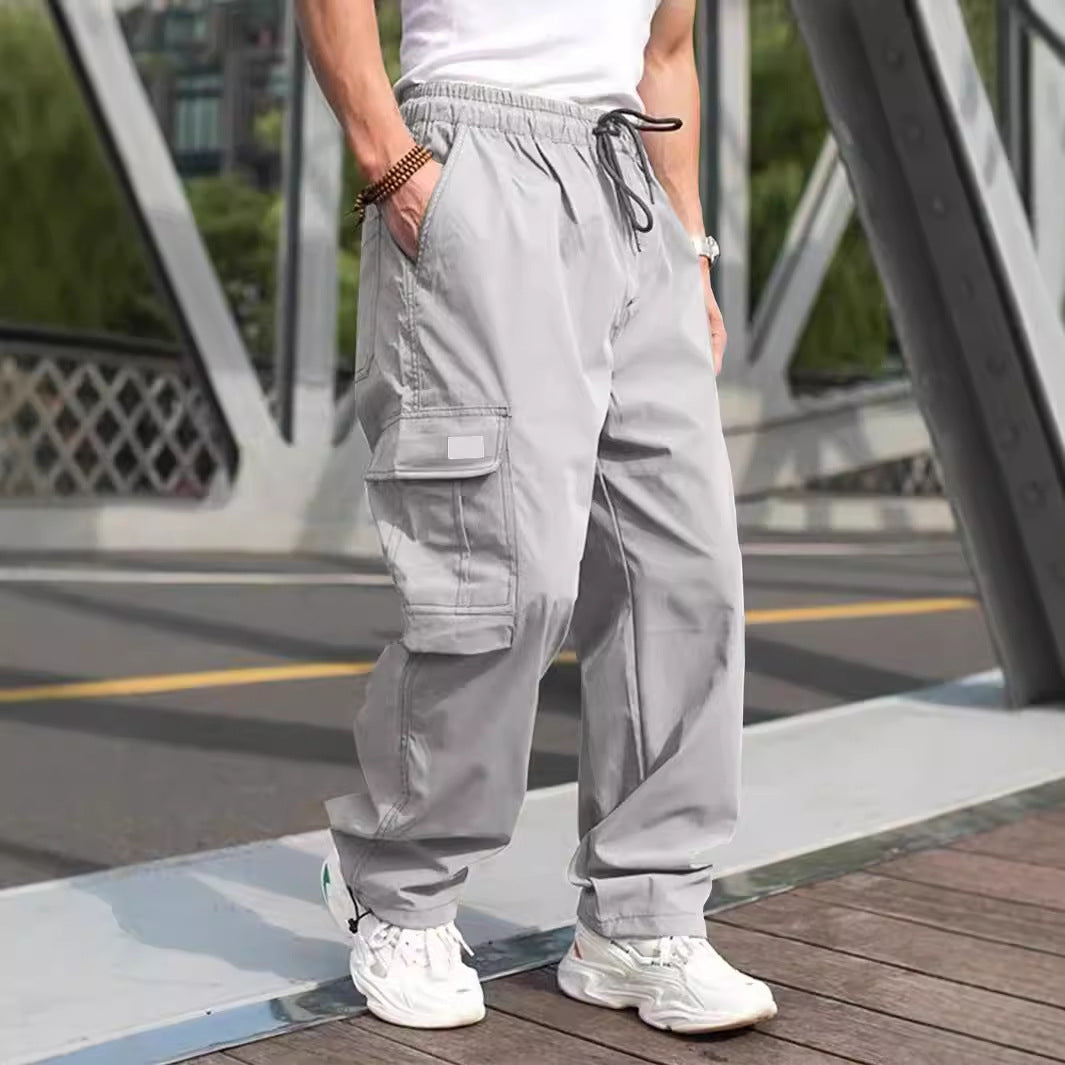 Herren lässige Cargo-Hose mit elastischem Bund und multifunktionalen Taschen Krohn-e