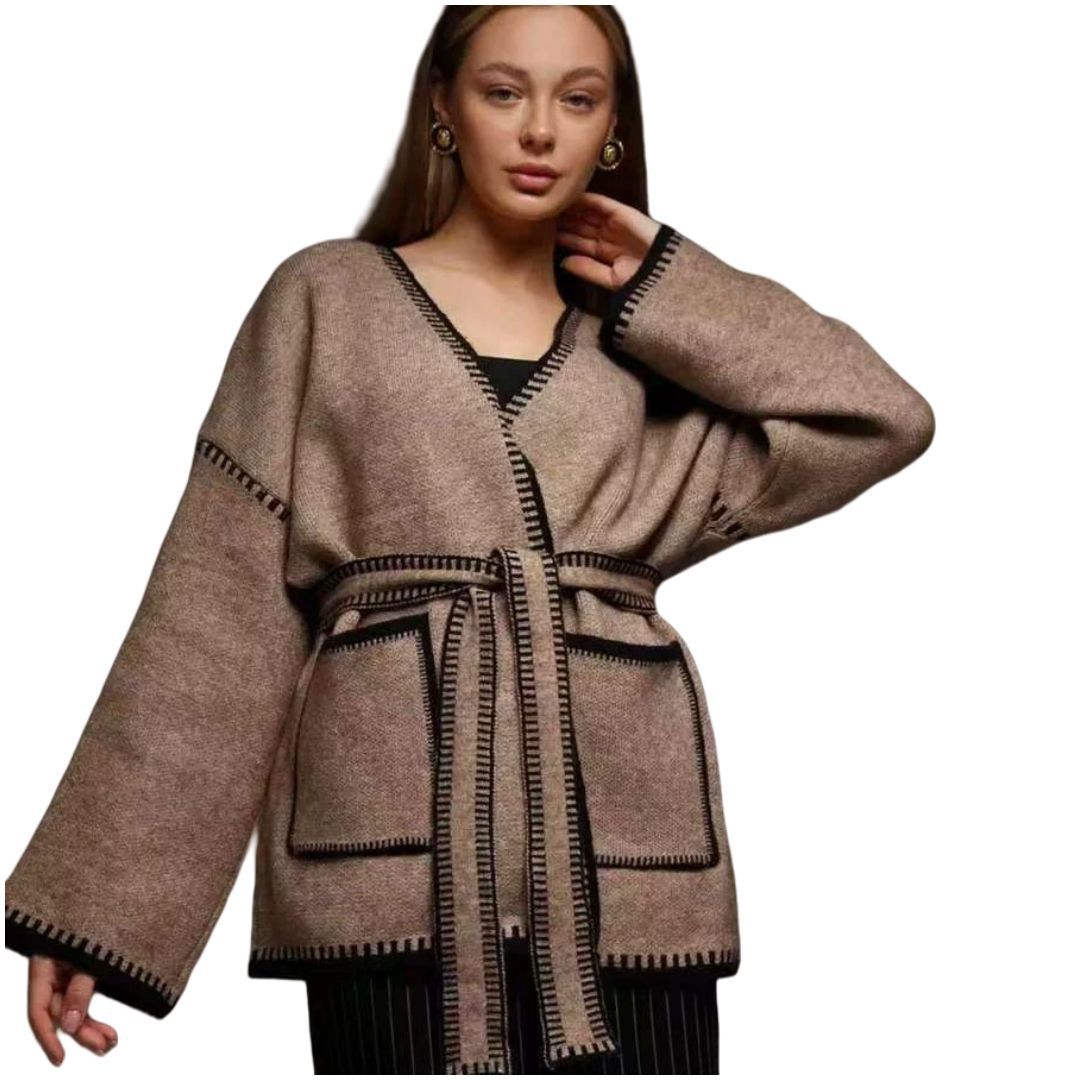 Damen Strickjacke mit großem Revers und praktischen Taschen Krohn-e
