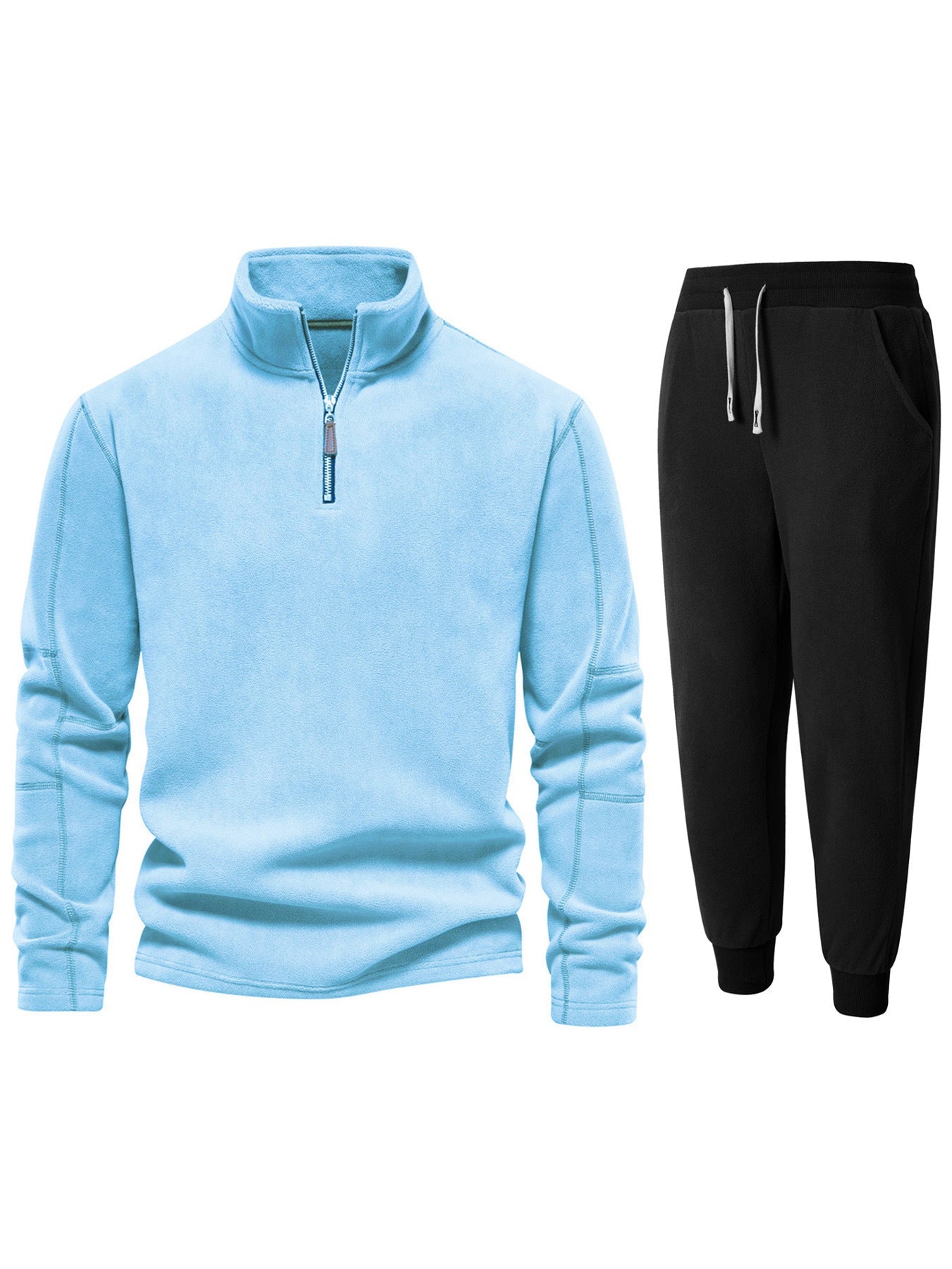 Herren Fleece-Oberteil mit kurzer Reißverschluss und bequemen Jogginghosen Krohn-e