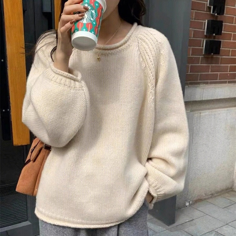 Damen gemütlicher Strickpullover mit lässigem Schnitt und luftigen Ärmeln Krohn-e