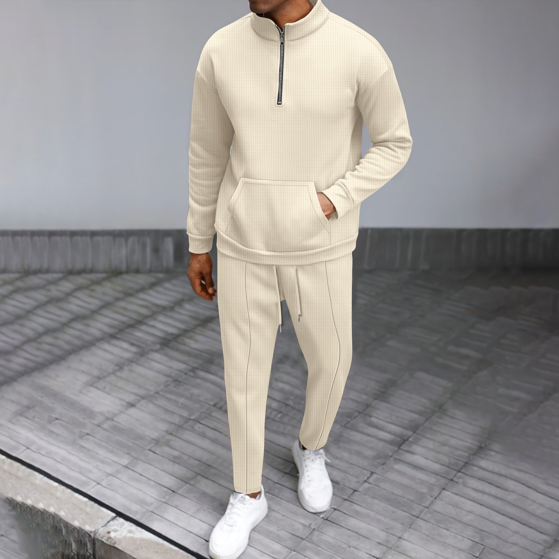 Herren sportliches Freizeitset mit Reißverschluss und praktischen Taschen Krohn-e
