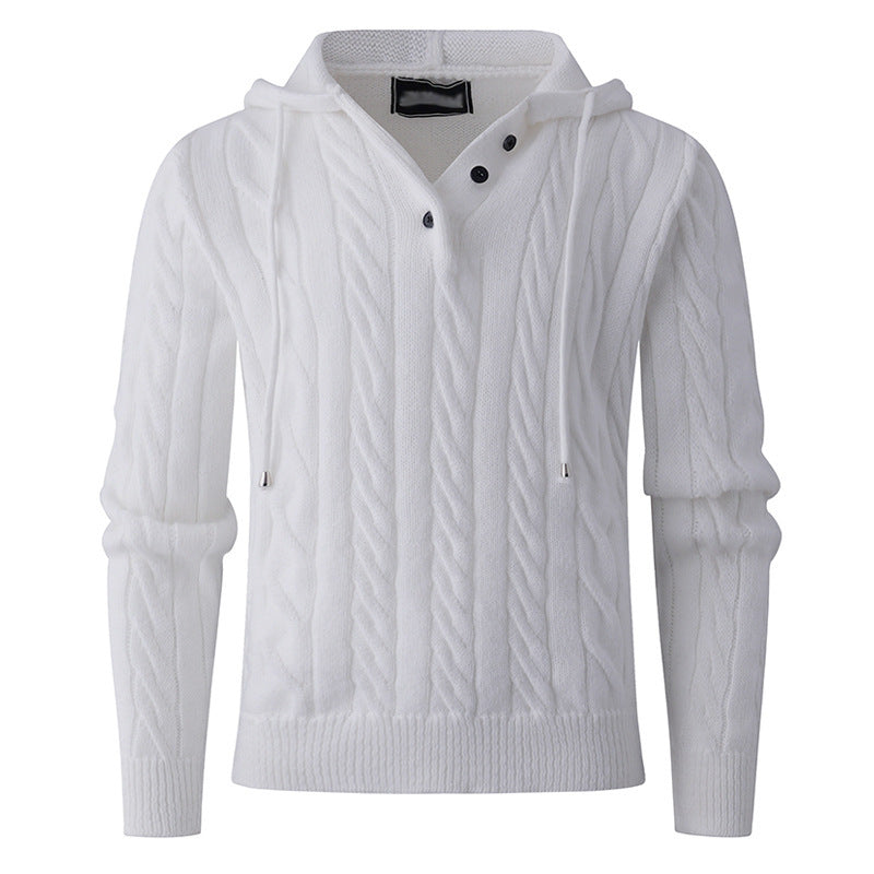 Herren Grobstrickpullover mit Kapuze und modernem Zopfmuster Krohn-e