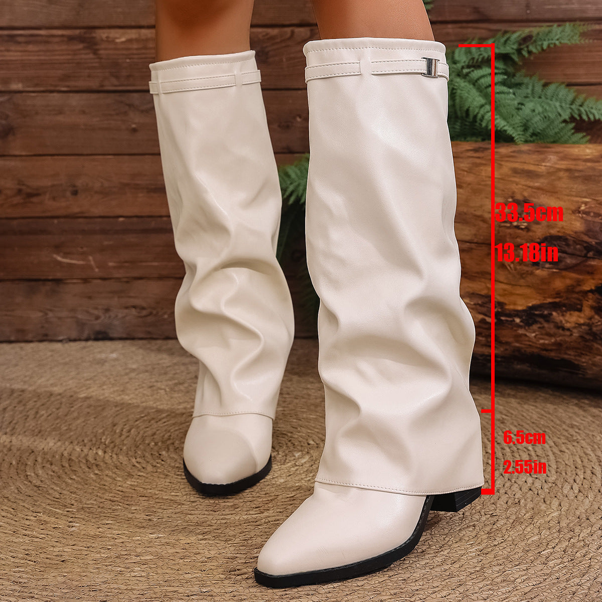 Damen Elegante, knöchelhohe Stiefeletten aus weichem Kunstleder mit modischem Falten-Design Krohn-e