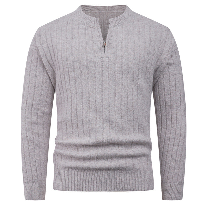 Herren Strickpullover mit hohem Kragen und modernem Reißverschluss Krohn-e