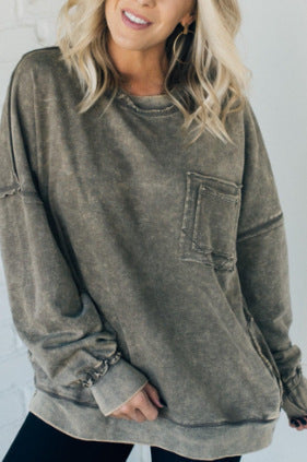Damen Lässiger Oversized-Sweatshirt mit Rüschendetails Krohn-e