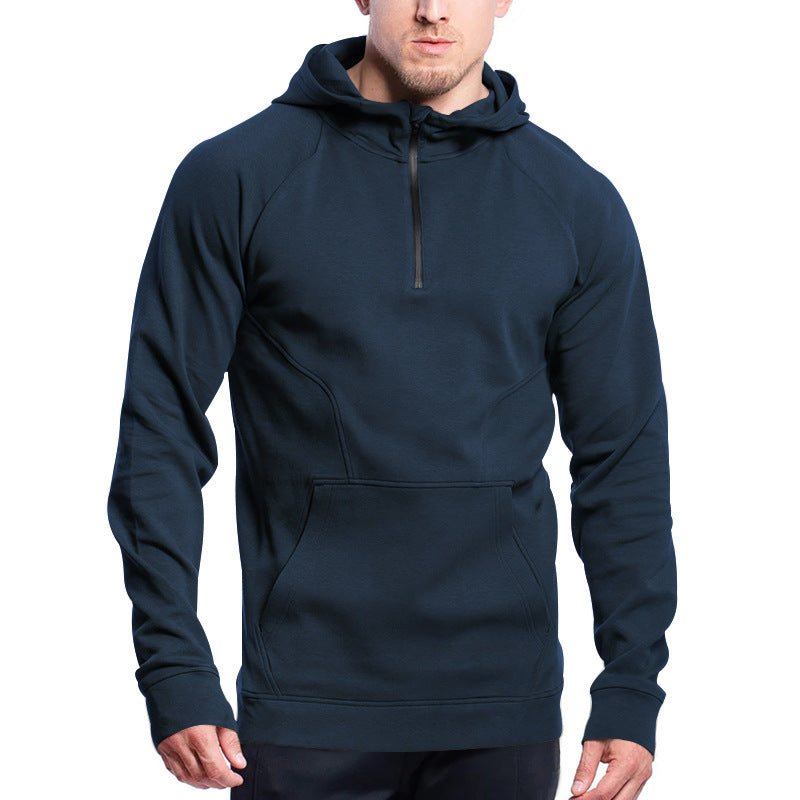 Herren funktioneller Kapuzenpullover mit Reißverschluss und praktischer Kängurutasche Krohn-e