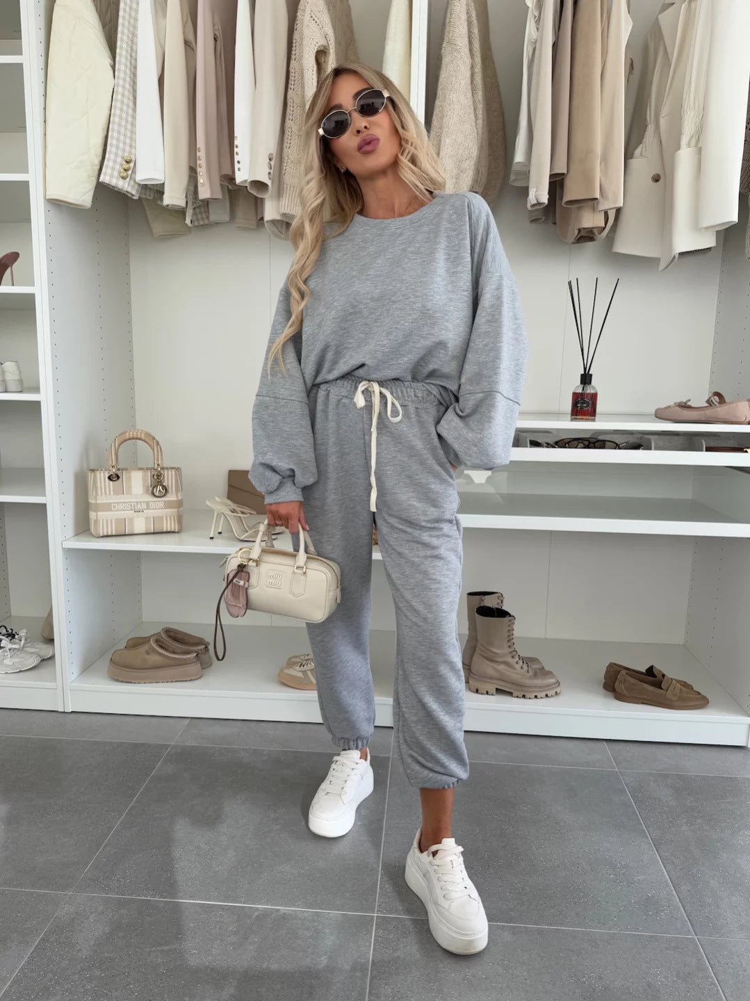 Damen Sportlicher Loungewear-Anzug mit elastischen Bündchen und weitem Schnitt Krohn-e
