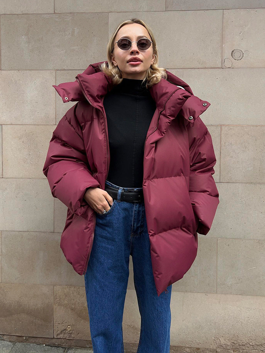 Damen sportliche Daunenjacke mit hohem Kragen und voluminösem Schnitt Krohn-e