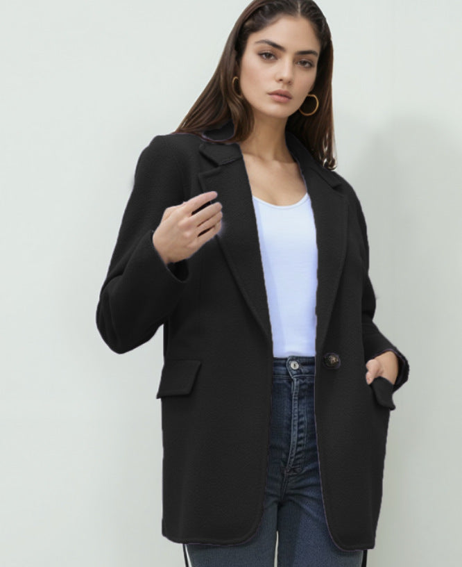 Damen elegante Boucle-Blazerjacke Krohn-e