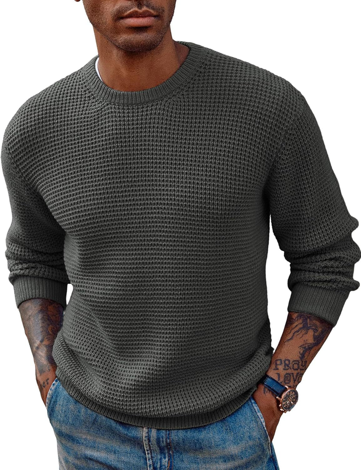 Herren Großer Strickpullover mit strukturiertem Gewebe Krohn-e