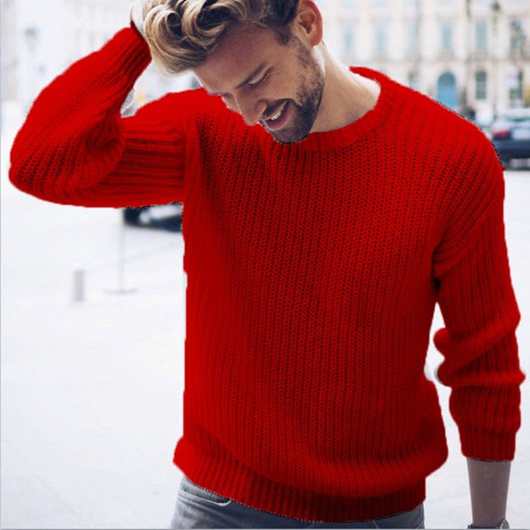 Herren trendiger Strickpullover mit luftiger Struktur und zeitgemäßem Rundhalsausschnitt Krohn-e