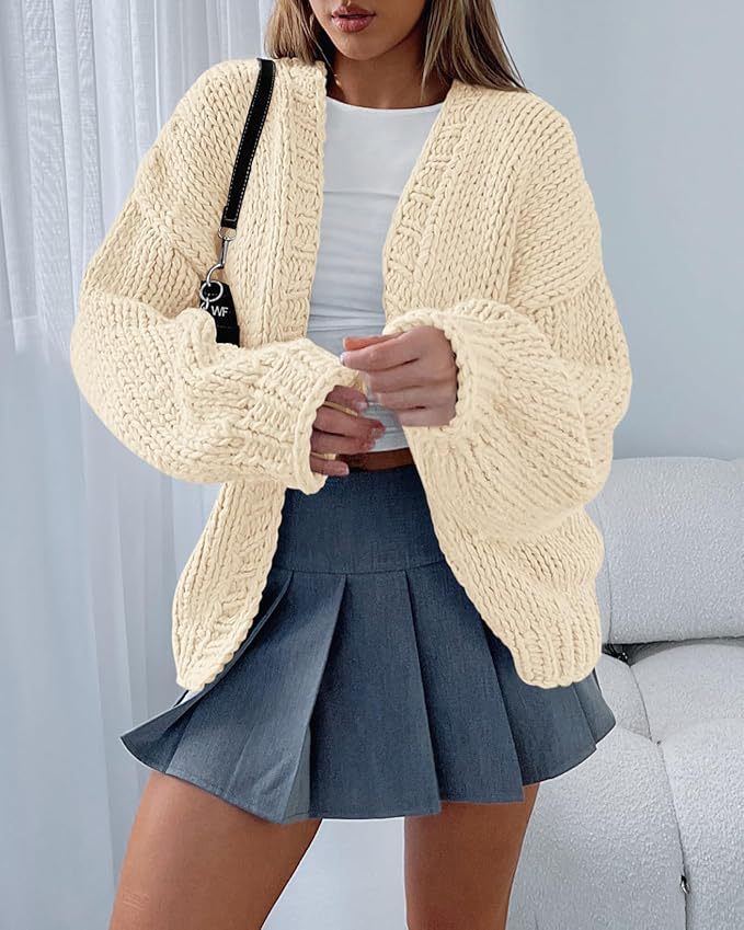 Damen Strickjacke mit voluminösen Ärmeln und offener Front Krohn-e