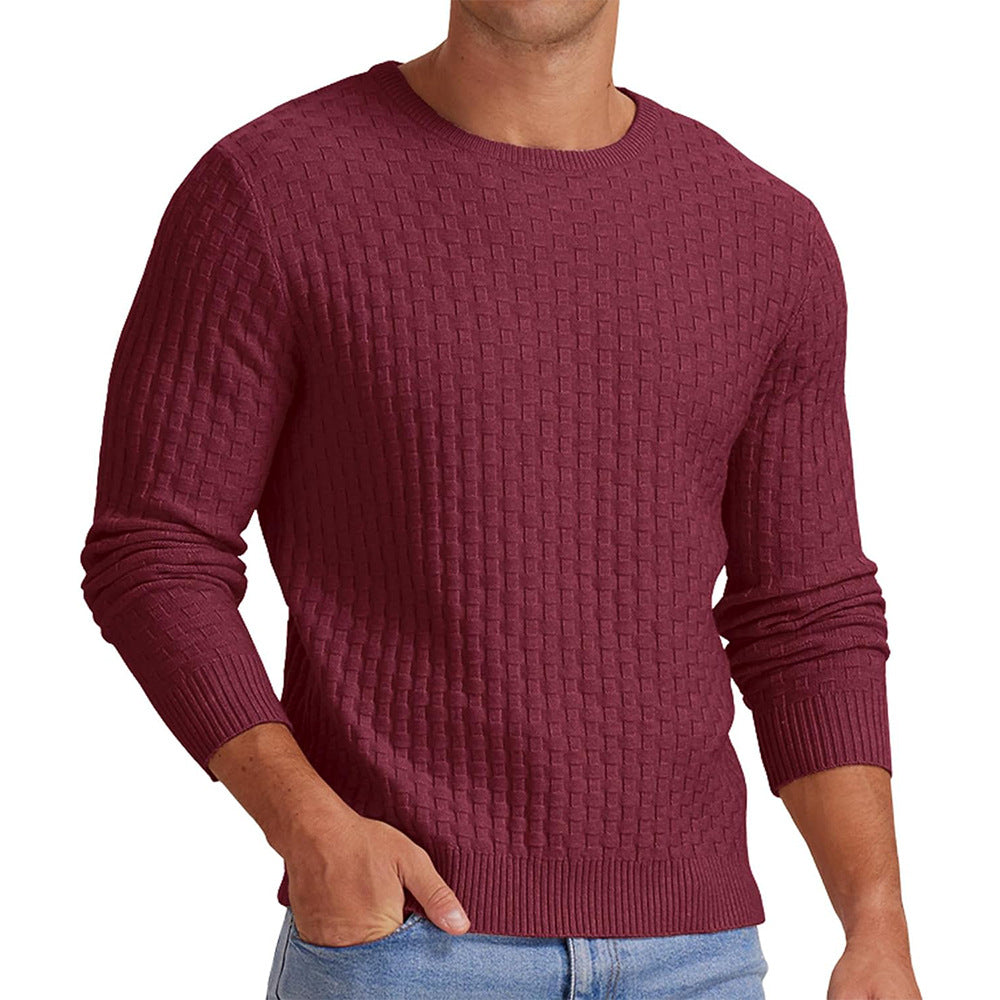 Herren strukturiertes Sweatshirt mit Rundhalsausschnitt und langem Arm Krohn-e