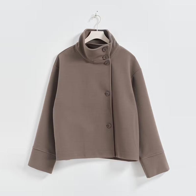 Damen modische Wolljacke mit strukturiertem Kragen und elegantem Schnitt Krohn-e