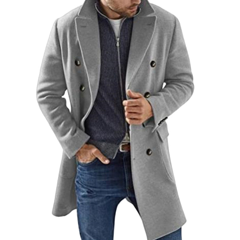 Herren Doppeltuchmantel mit klassischem Schnitt und modischen Details Krohn-e