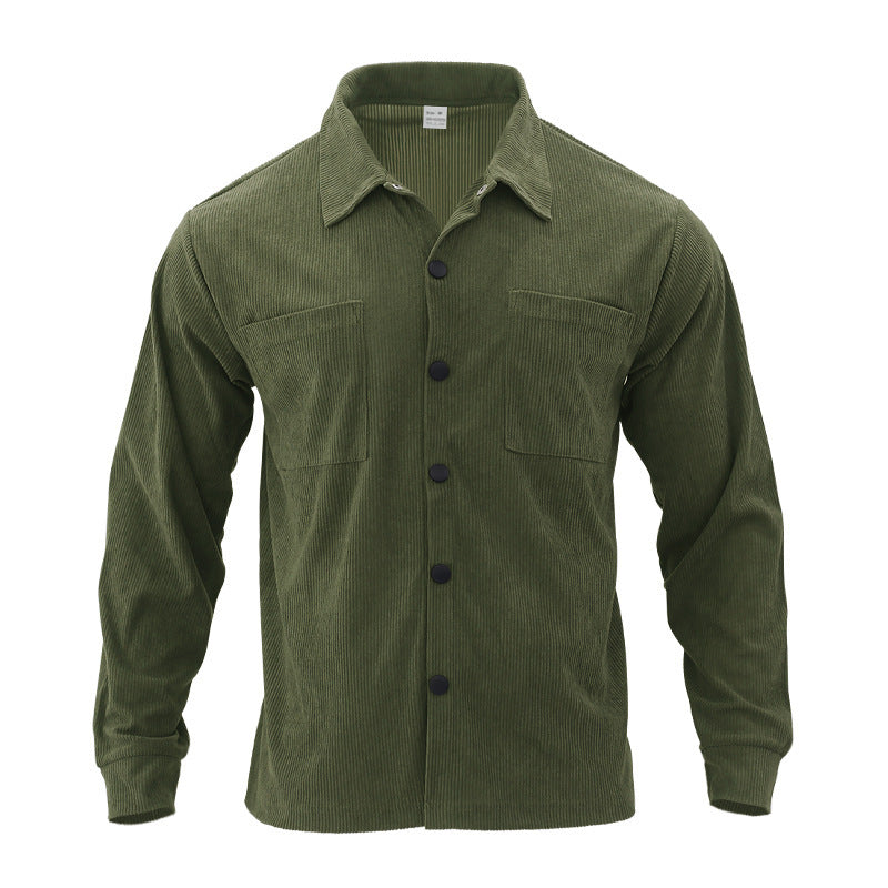 Herren Kordjacke mit praktischen Taschen und Knopfdetail Krohn-e