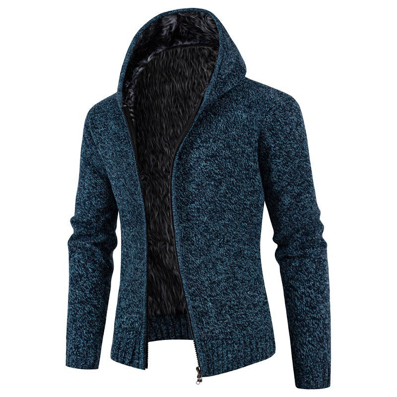 Herren Strickjacke mit Kapuze und weichem Innenfutter Krohn-e