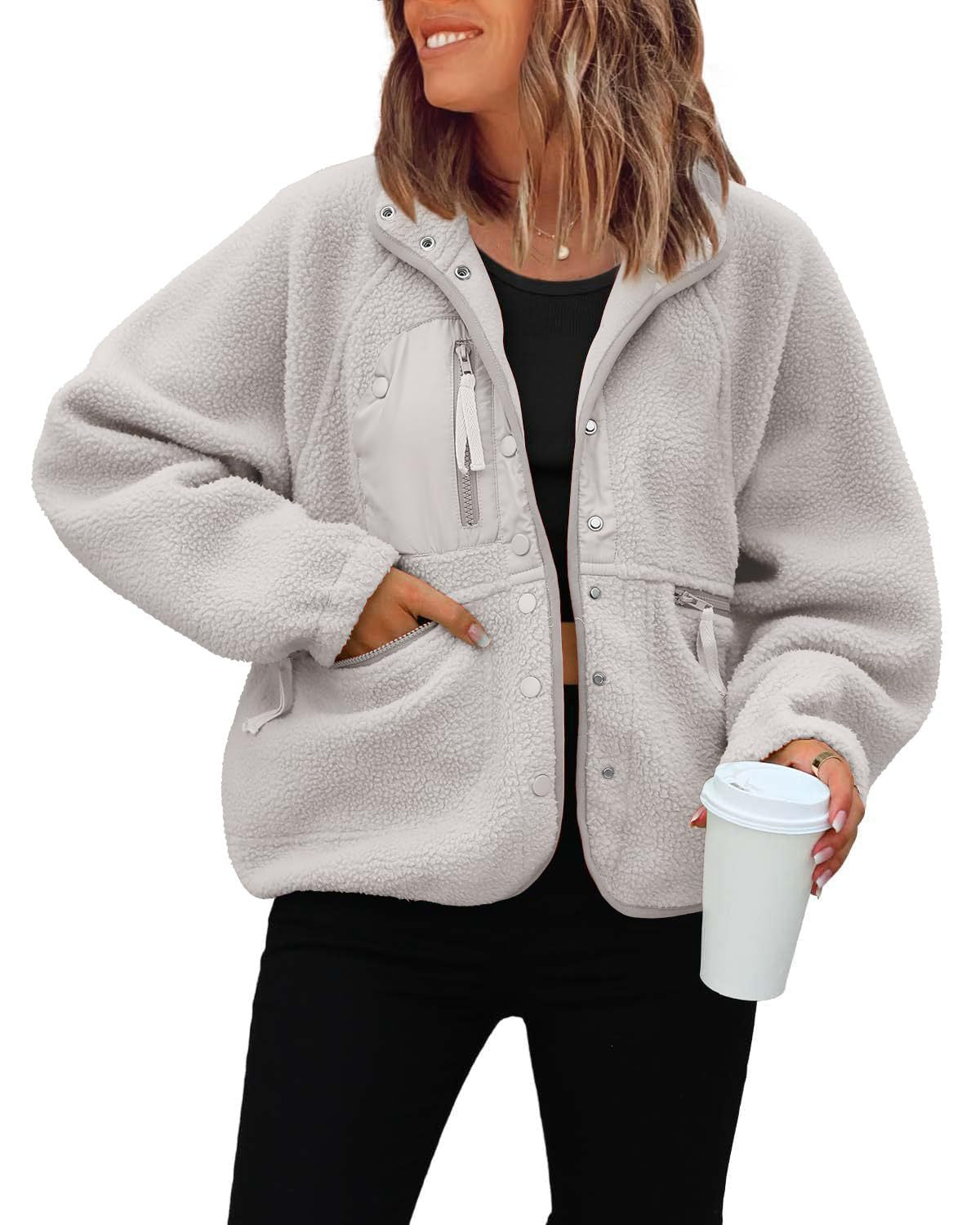 Damen kuschelige Fleecejacke mit praktischen Taschen Krohn-e