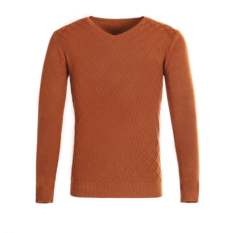 Herren V-Ausschnitt Pullover mit Strukturmuster Krohn-e
