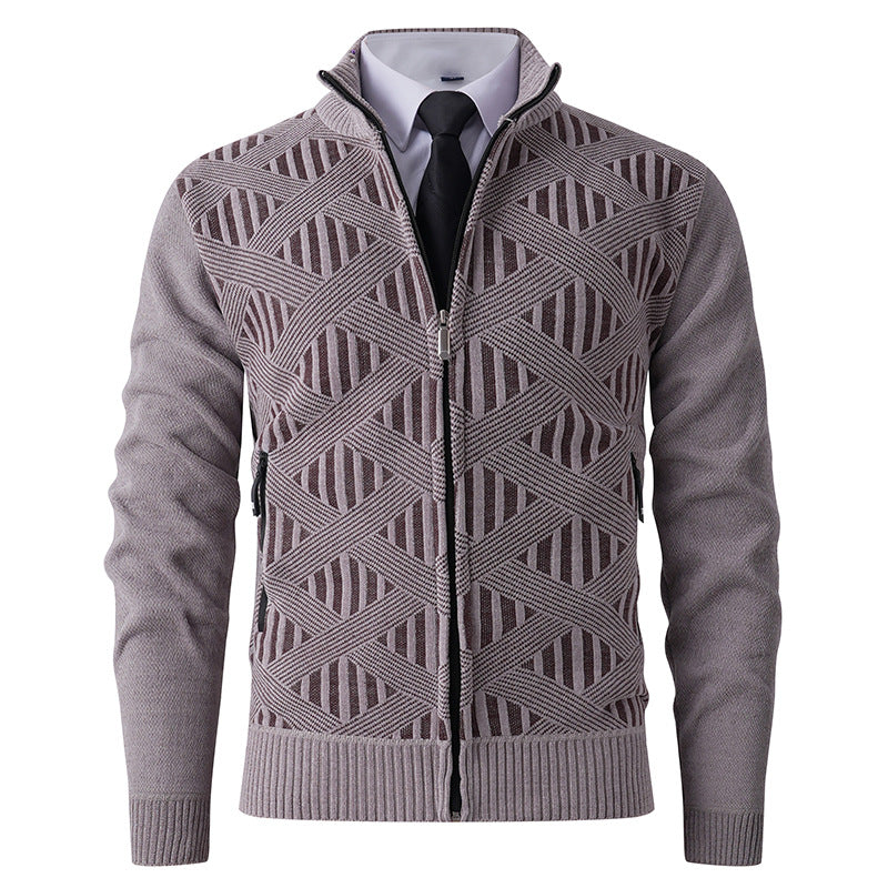 Herren Strickjacke mit strukturiertem Design und modernem Reißverschluss Krohn-e