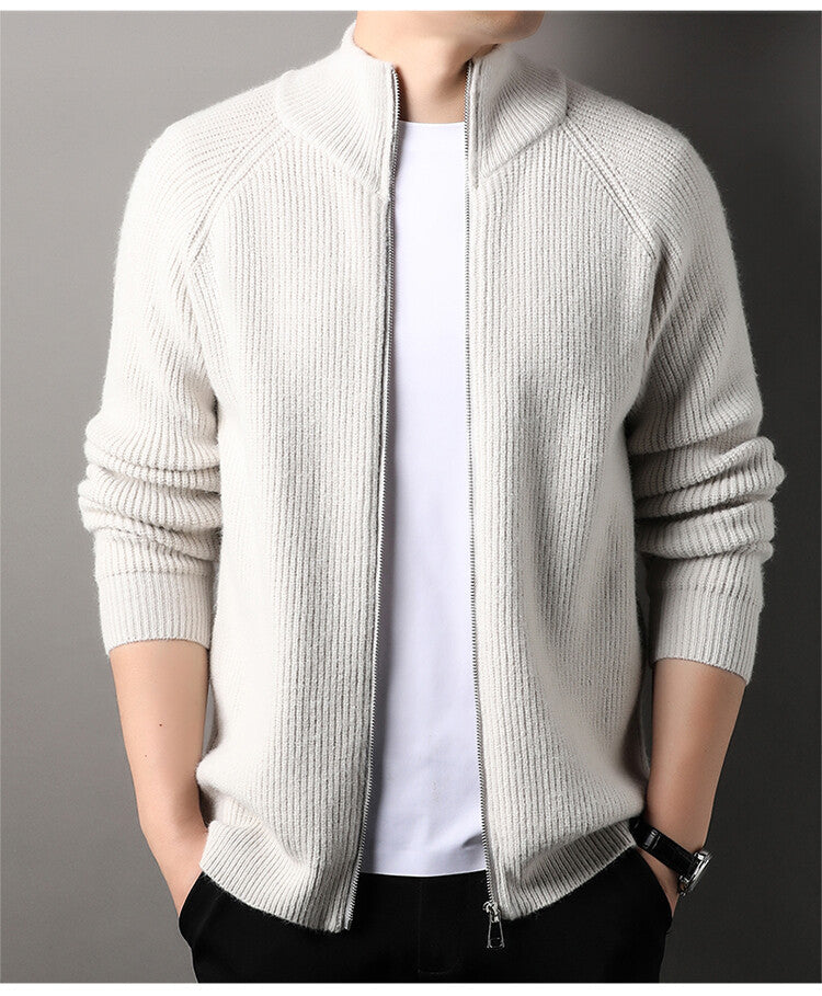 Herren Strickjacke mit hohem Kragen und unauffälligem Reißverschluss Krohn-e