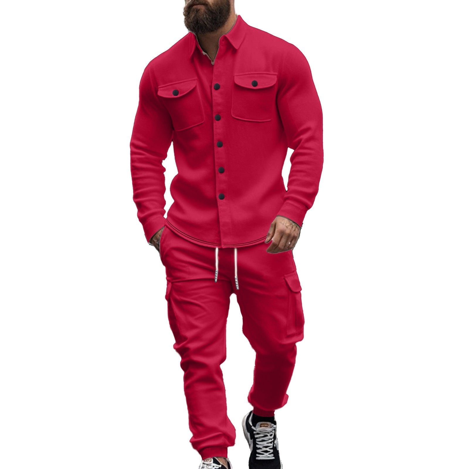 Herren Cargo-Set mit lässigen Hemd und elastischen Hosen Krohn-e