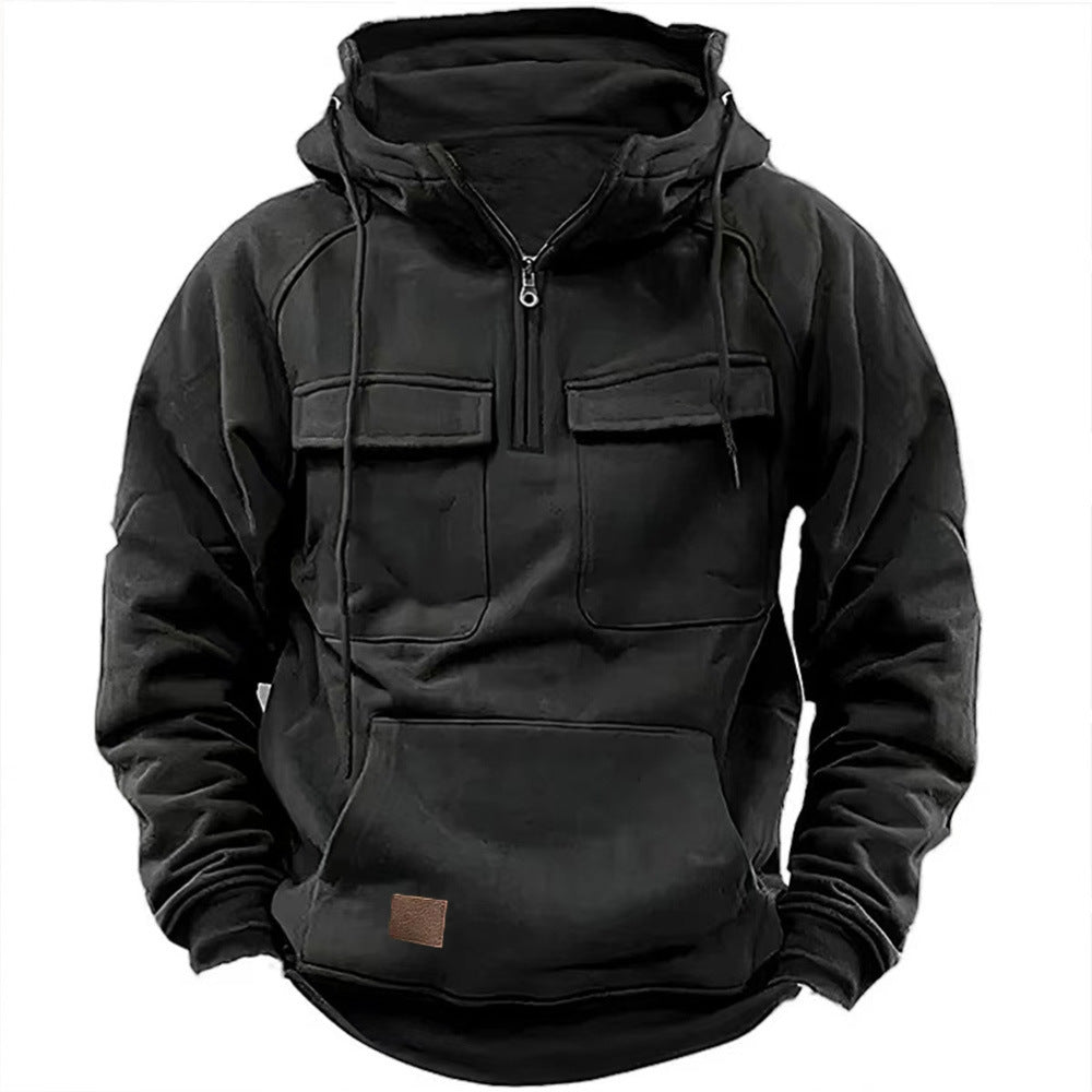 Herren Fleece Hoodie mit praktischem Reißverschluss und großen Taschen Krohn-e
