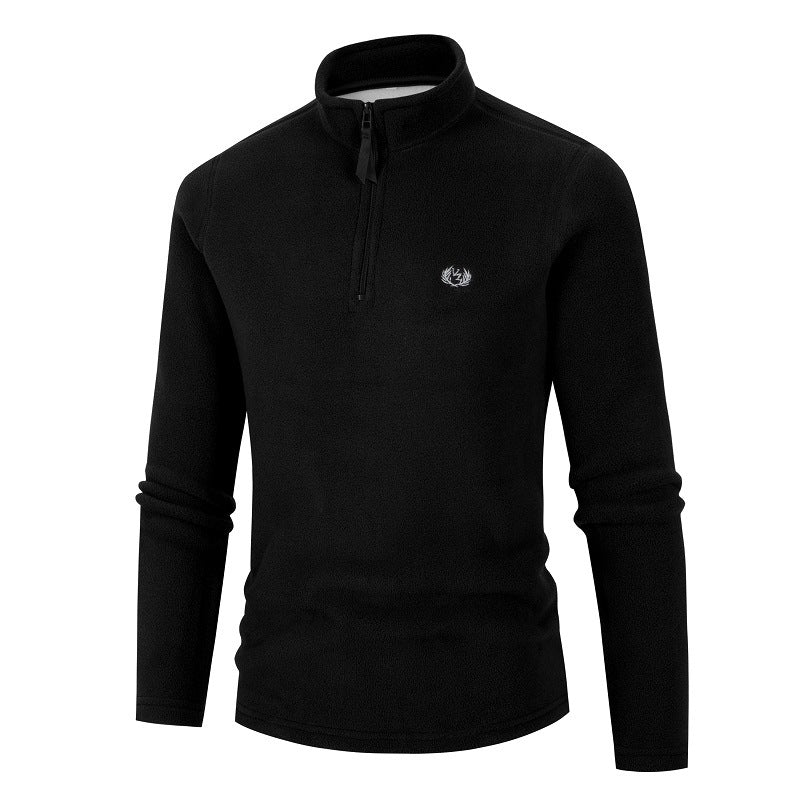 Herren Fleece Pullover mit Stehkragen und Reißverschluss Krohn-e