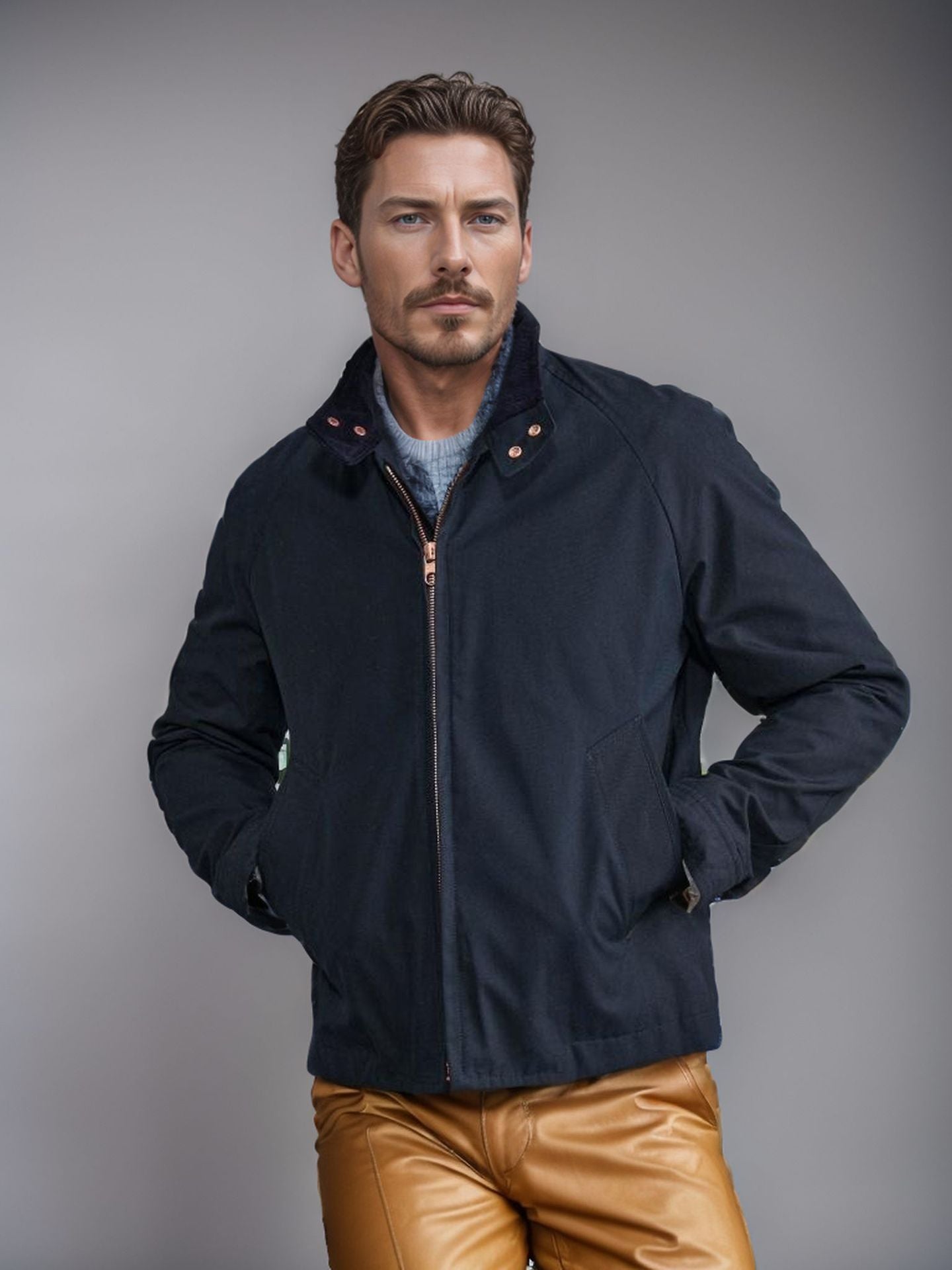 Herren sportliche Utility-Jacke mit wärmendem Innenfutter und stylischem Kragen Krohn-e