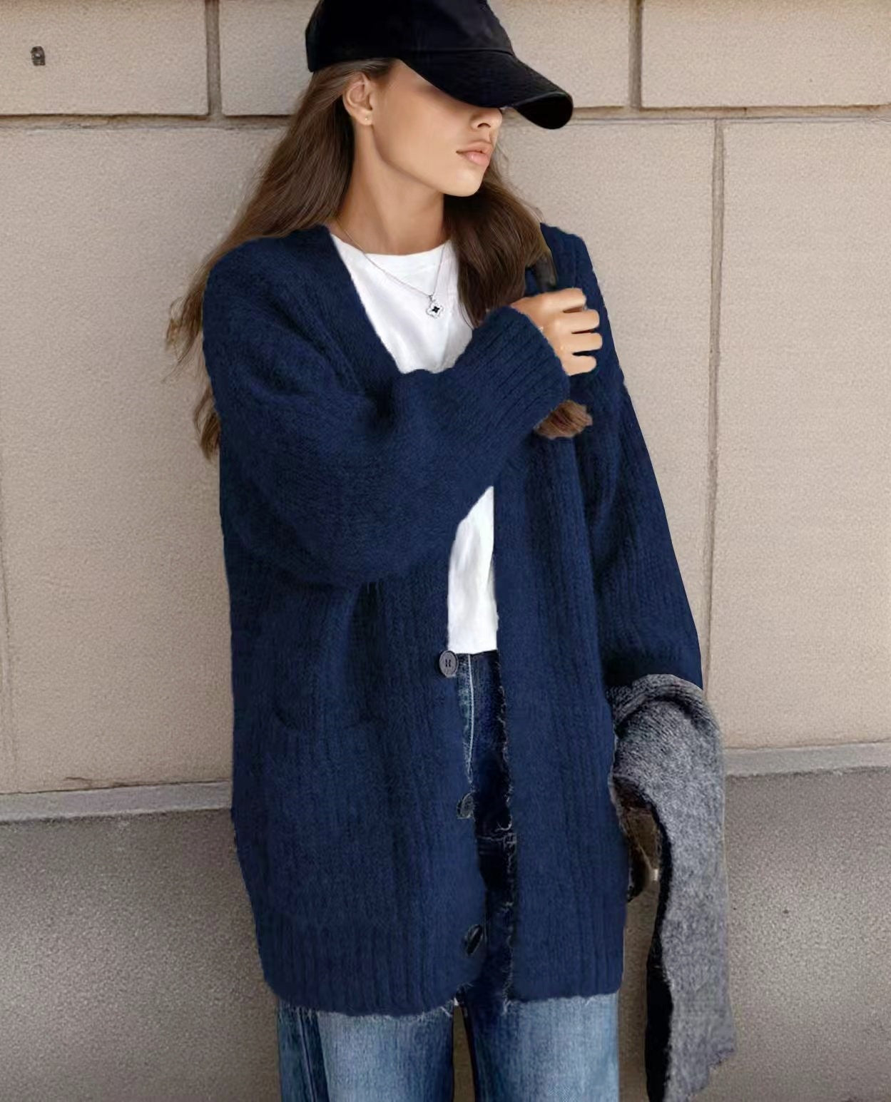 Damen Grobstrick-Cardigan mit einzigartigen Strukturmustern und praktischen Taschen Krohn-e