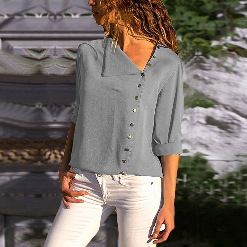 Damen Button-Up Relaxed Fit Bluse Krohn-e