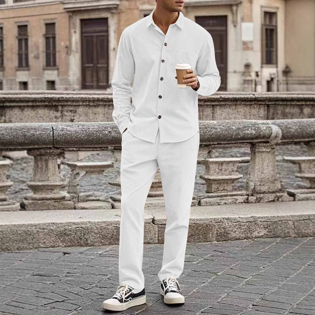Herren elegantes Freizeitanzug mit stilvollem Hemd und bequemer Hose Krohn-e