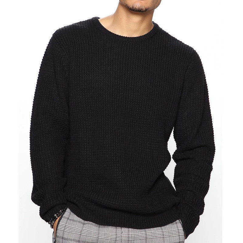 Herren komfortabler Strickpullover mit modischem Wabenmuster Krohn-e