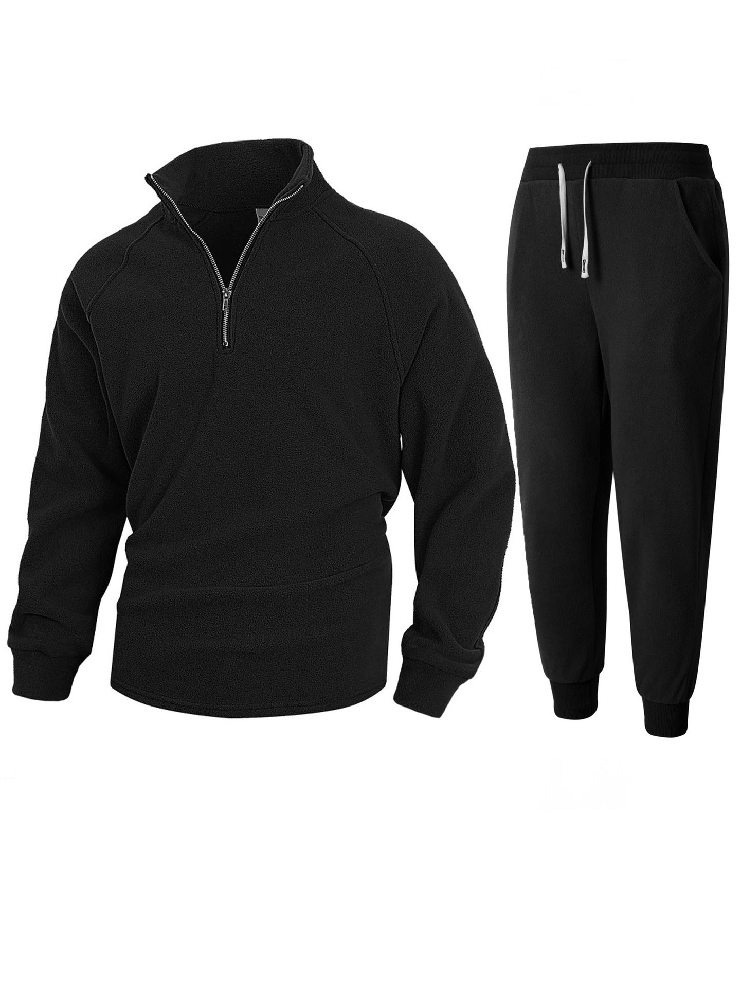 Herren Fleece-Oberteil mit modernem Stehkragen und sportlicher Jogginghose Krohn-e