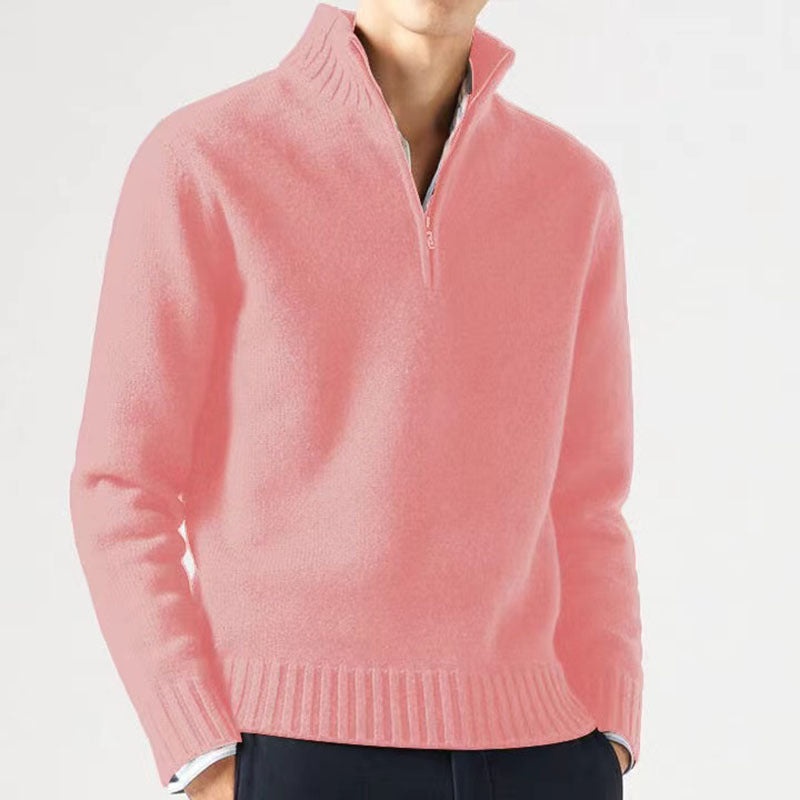 Herren Pullover mit hohem Kragen und modernem Reißverschluss Krohn-e