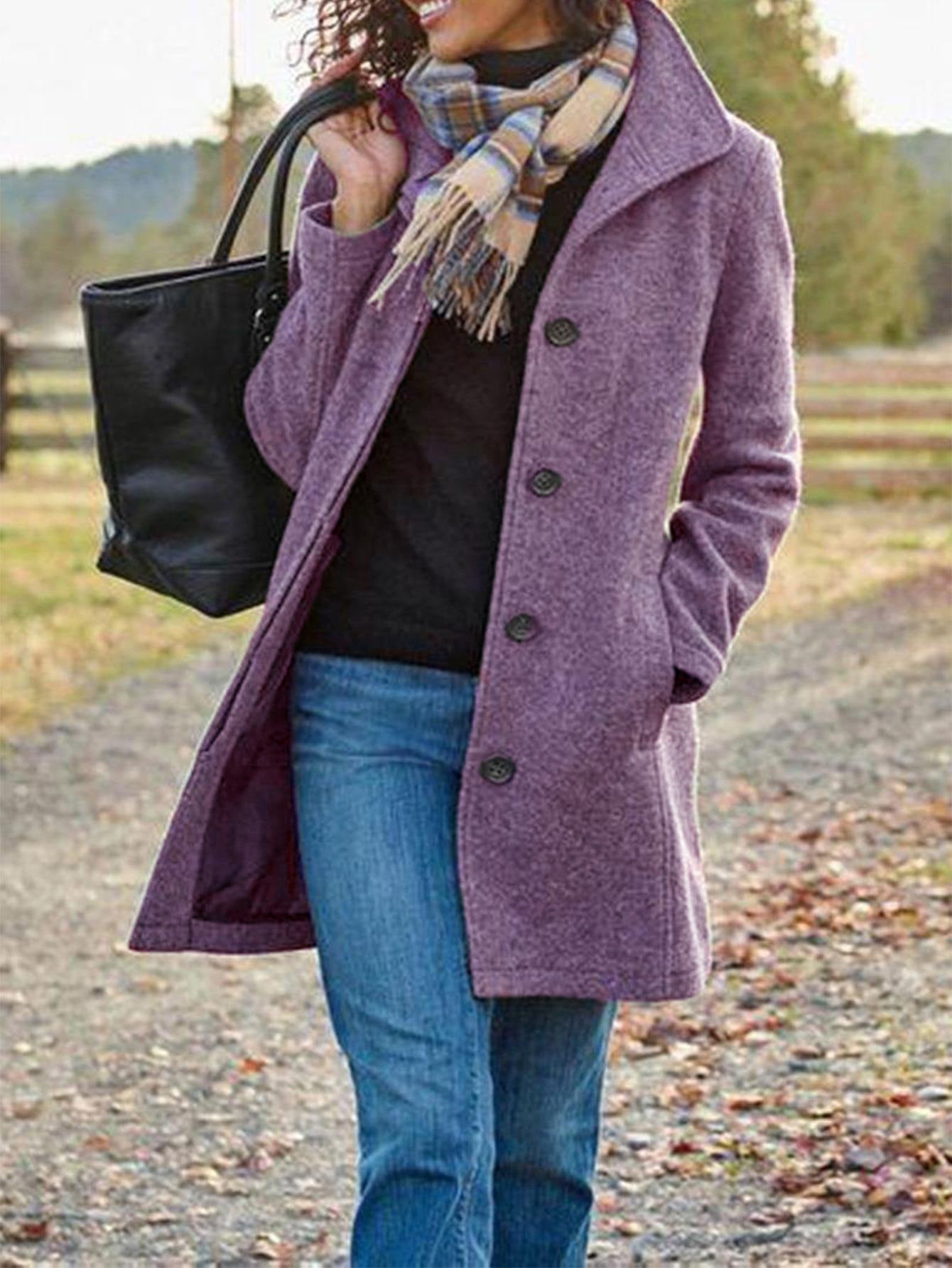 Damen Eleganter Wollmantel mit praktischen Taschen und klassischem Revers Krohn-e