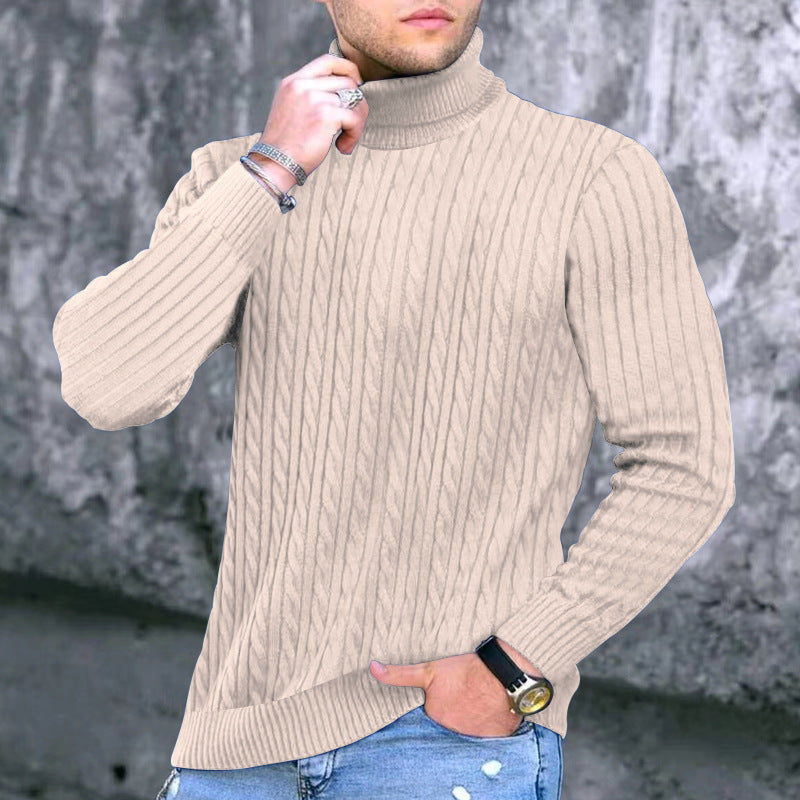 Herren moderner Rollkragenpullover mit strukturiertem Design Krohn-e