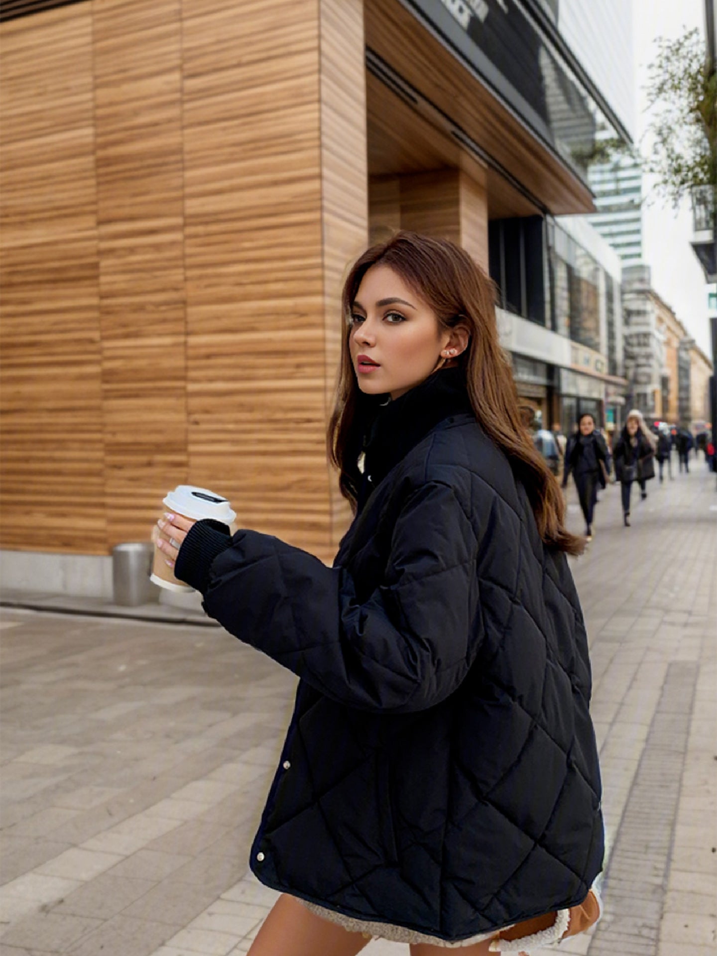 Damen gesteppte Übergangsjacke mit elastischen Bündchen und praktischen Taschen Krohn-e