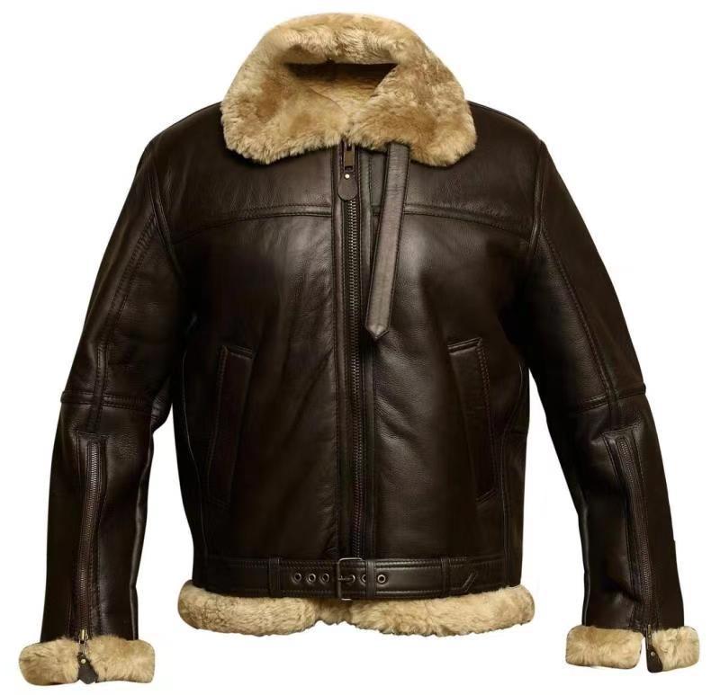 Herren Lammlederjacke mit weichem Teddyfutter Krohn-e