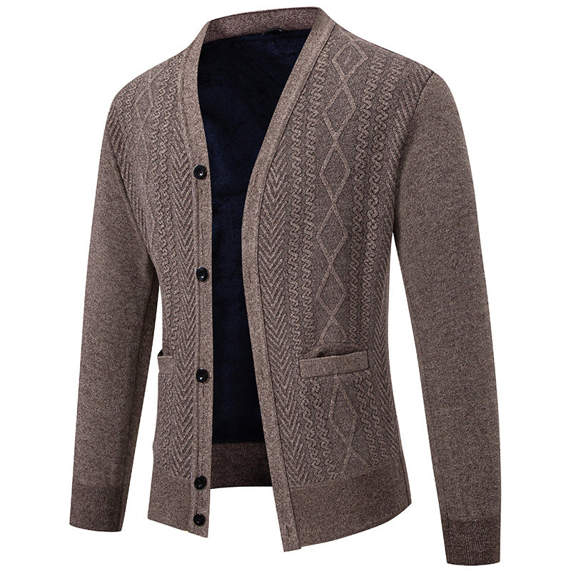 Herren Strickjacke mit strukturiertem Design und Knopfverschluss Krohn-e