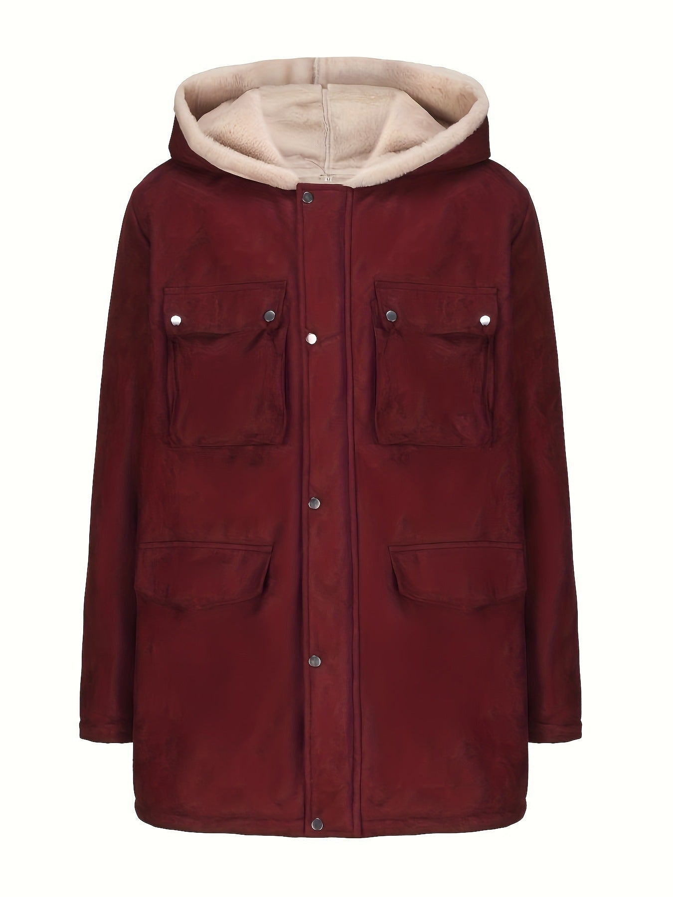 Damen elegante und warme Fleecejacke mit Kapuze Krohn-e