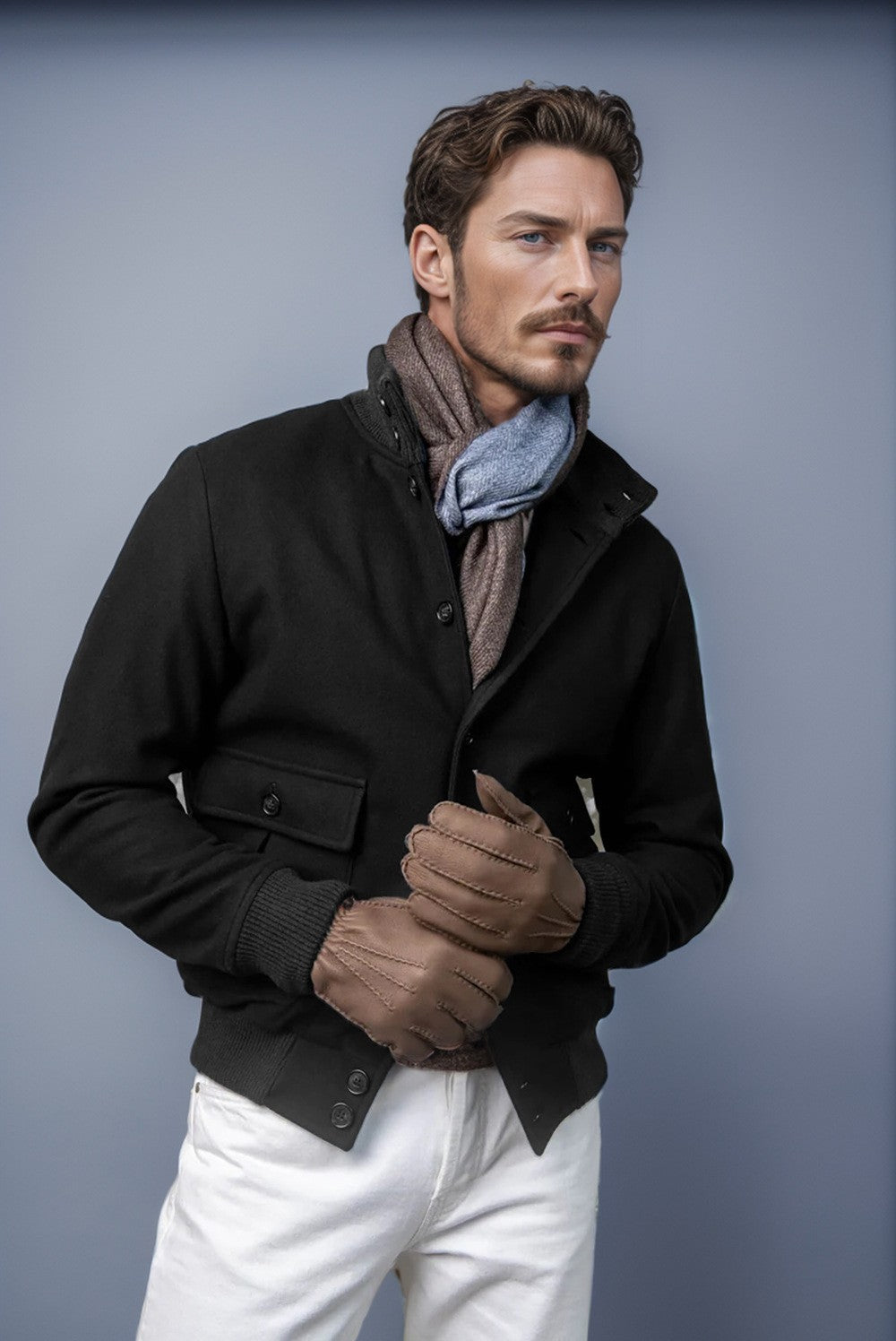 Herren lässige und strukturierte Baumwolljacke mit praktischen Taschen Krohn-e