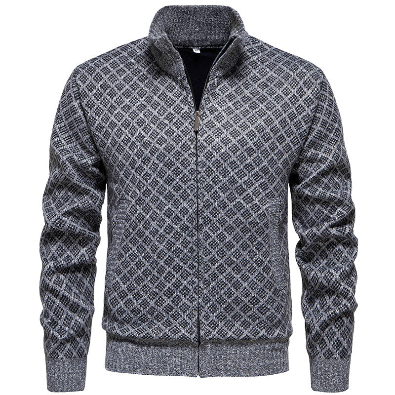 Herren sportliche Strickjacke mit modernem Muster Krohn-e