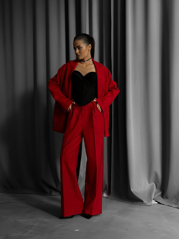 Damen elegantes Blazer-Set mit weitem Schnitt Krohn-e