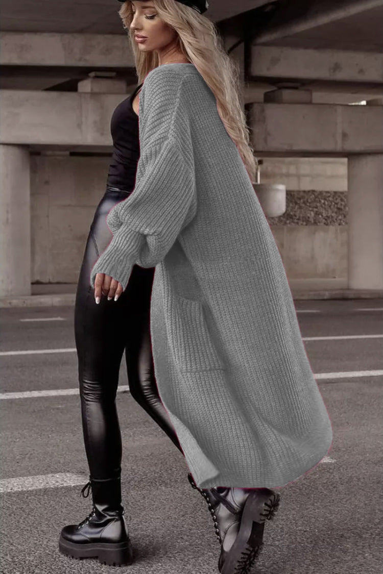 Damen Grobstrickmantel im lässigen Oversized-Stil mit tiefen Taschen Krohn-e