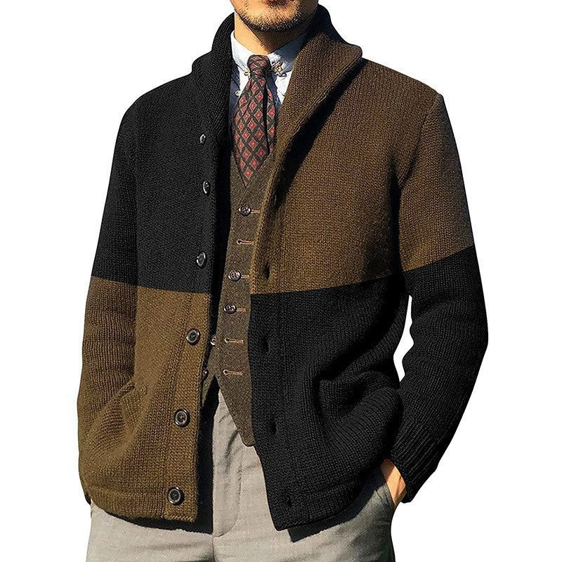 Herren modische Strickjacke mit anspruchsvoller Farbblockierung Krohn-e