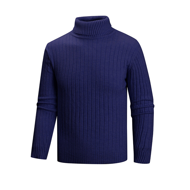 Herren eleganter Pullover mit hohem Kragen und feiner Rippenstruktur Krohn-e