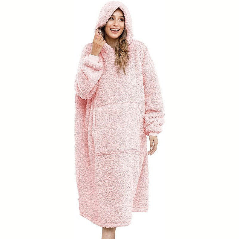 Herren Kuscheliger Fleece-Bademantel mit Kapuze und Taschen Krohn-e