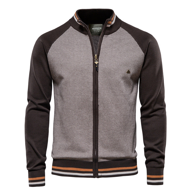 Victor | Herren Strickjacke mit Reißverschluss Stehkragen
