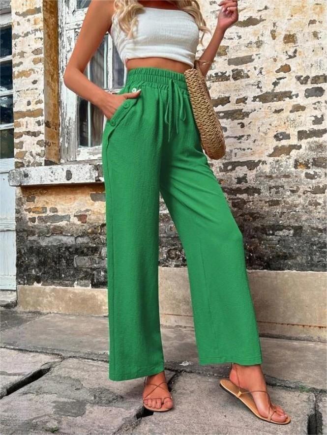 Damen Elegante Freizeit-Hosen mit elastischem Bund und seitlichen Taschen Krohn-e